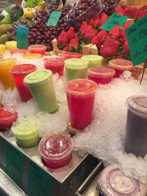 Naturally delicious juice found in Mercado Boqueria, the most charming little market.